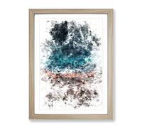 Ocean Hitting Rock In Australia Watercolour Modern Framed Print | A3 Oak Framed Wall Art | Ready to Hang | Modern Nautical Picture | Living Room Bedroom Lounge Office