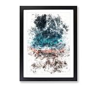 Ocean Hitting Rock In Australia Watercolour Modern Framed Print | A4 Black Framed Wall Art | Ready to Hang | Modern Nautical Picture | Living Room Bedroom Lounge Office
