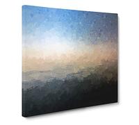 Ocean Horizon in Blue Canvas Print | Gallery Wrapped 30mm Frame Wall Art | 20x20 inches | Ready to Hang | Abstract Seascape Picture | Living Room Bedroom Lounge Office