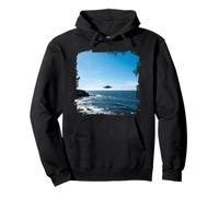 Ocean Horizon Sky Object Minimal Coastal Scene Graphic Pullover Hoodie