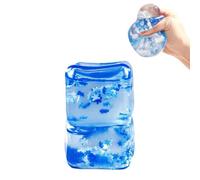 Ocean Ice Cube Squishy - Glitter Beach Squishies with Floating Shells, Slow-Rise Sensory Toy for Stress Relief, Kids & Adults, Pocket-Sized Ocean Cube Squishies (Snowflakes 2 ps)
