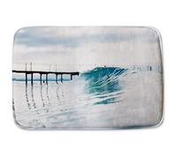 Ocean ideal wave in ocean. Breaking blue waves Designer Bathmat Benjamin Tate Design Blue One Size