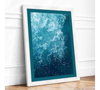 Ocean in Motion Coastal Framed Wall Art Print A2 (59.4×42cm) White, Wall Decor for Living Room, Bedroom, Office & Home, Ready to Hang, Art Gift