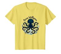 Ocean Intelligence Octopus Art Sea Life T-Shirt, Kids, Lemon, 4 Years