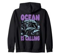 Ocean Is Calling Humpback Whale Life Zip Hoodie