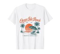 Ocean Isle Beach North Carolina Sunset Scene Value Graphic T-Shirt, Men, White, S