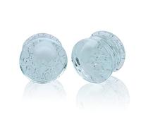 Ocean Jellyfish Glass Double Flared Ear Plugs Tunnels Expander Stretching Body Piercing Jewelry Earrings Plug Fashion Minimalist Gifts for Women Girls Men (0g(8mm))