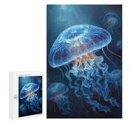 Ocean Jellyfish Glow Puzzle 1000 Teile Schwer Puzzle Spielzeug Lernspiel Impossible Herausforderungsspielzeug Für Erwachsene Kinder 1000 PCS