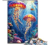 Ocean Jellyfish Jigsaw Puzzles for Adults Teenagers Jigsaws Puzzle, for Age 14+ Game Wall Decoration Unique Gifts for Birthday And Christmas (26x38cm)