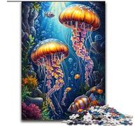 Ocean Jellyfish Puzzles for Adults Teens 1000pc Puzzle, Decompressing Intellectual Educational Toy Educational Game for Birthday, Chrismas (50x75cm)
