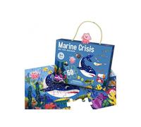 Ocean Jigsaw Puzzle for Kids Ages 3-8 - 60-Piece Montessori Floor Puzzle for Learning & Fun | Jumbo 60x44cm with Durable Pieces & Underwater Scene Marine Crisis Edition
