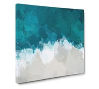 Ocean Kissing the Beach Canvas Print | Gallery Wrapped 30mm Frame Wall Art | 14x14 inches | Ready to Hang | Coastal Seascape Picture | Living Room Bedroom Lounge Office