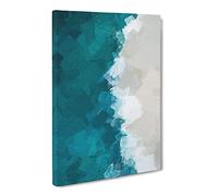 Ocean Kissing The Beach Canvas Print | Gallery Wrapped 30mm Frame Wall Art | 20x14 inches | Ready to Hang | Abstract Seascape Picture | Living Room Bedroom Lounge Office