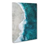 Ocean Kissing The Beach Canvas Print | Gallery Wrapped 30mm Frame Wall Art | 30x20 inches | Ready to Hang | Abstract Seascape Picture | Living Room Bedroom Lounge Office