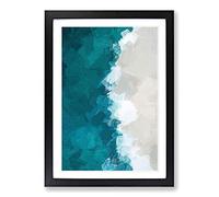 Ocean Kissing The Beach in Abstract Framed Print | A2 Black Framed Wall Art | Ready to Hang | Abstract Beach Picture | Living Room Bedroom Lounge Office