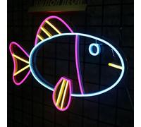 Ocean LED Neon Signs Jellyfish Coral Shell Clownfish Shark Acrylic Neon Lights Wall Art Home Decor Light Up for Bedroom Bar Party USB Powered 5V