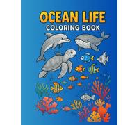 Ocean Life Coloring Book: Relaxing Grayscale Illustrations of Marine Animals for Kids and Adults