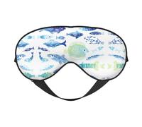 Ocean Life Comfortable Sleeping Aid Soft Eye Mask Adjustable Blackout Cover Reversible Night Rest