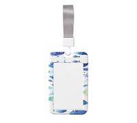 Ocean Life Printed Card Badge Holder with Neck Strap, Vertical Cards Holder Anti-Scratch and Easy-Scan, for Office, School