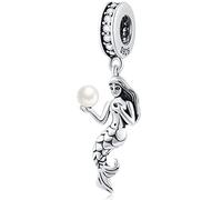 Ocean Life Theme Charm-925 Sterling Silver Murano Turtle/Dolphin, Manta Ray, Tropical Seahorse Pendant, Mermaid, Sea Shell, Gold Plated Openwork Beads, fits European Sea Charms Bracelet, Gifts for Mum/Friends/Girl