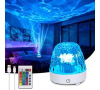 Ocean Light Galaxy Projector, Night Light with Remote Control, Dimmable, USB Rechargeable, 16 Colors Ocean Lamp Wave Projectors, Sensory Lights Northern Ceiling Projector for Bedroom Party Gaming Room