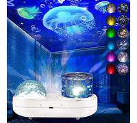 Ocean Light Projector For Bedroom, 360 Degree Rotating Night Lights Projector 6 Colors Double-layer Stereo Projection Effect Galaxy Projection N