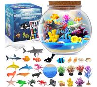 Ocean Light Up Terrarium Kit for Kids Sea Animal Toys LED Night Light Birthday Gift for Boys Girls Age 4 5 6 7 8 12 Arts and Crafts Kit for Kids