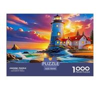 Ocean Lighthouse 1000 Piece Nature Jigsaw Puzzle for Adults And Kids Family Puzzle Educational Games 1000 Pieces Fun, Challenging & Brainteasing Adults Jigsaw Puzzle Birthday Gifts 70x50cm/1000pcs