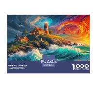 Ocean Lighthouse 1000 Piece Nature Jigsaw Puzzle for Adults And Kids Family Puzzle Educational Games 1000 Pieces Beautiful Decoration Puzzle Birthday Gifts 38x26cm/1000pcs