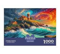 Ocean Lighthouse 1000 Piece Nature Jigsaw Puzzles for Adults And Kids Family Puzzle Educational Games 1000 Pieces Beautiful Decoration Puzzle Challenge High Difficulty 70x50cm/1000pcs