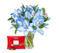 Ocean Lilies - Fresh Flowers - Birthday, Anniversary, Get Well, Thank You, Occasion Flower - Cut Floral Arrangement for Gifts (+ Chocolates)