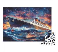Ocean Liner-Fantasy Maritime Art 1000pc Jigsaw with Perfect Snap Fit Colourful Jigsaws for An After-school Puzzle Activity for Children And Parents 38x26cm/1000pcs