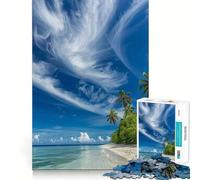 Ocean Meets Sky Jigsaw Puzzles 1000 Pieces for Adults Focus Brain Toy Home Leisure Tight Edge Santa Wish Gift (50x75cm)