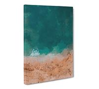 Ocean Meets The Sand Canvas Print | Gallery Wrapped 30mm Frame Wall Art | 24x16 inches | Ready to Hang | Coastal Seascape Picture | Living Room Bedroom Lounge Office