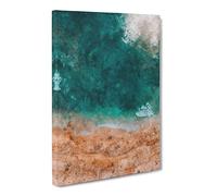 Ocean Meets The Sand Canvas Print | Gallery Wrapped 30mm Frame Wall Art | 30x20 inches | Ready to Hang | Coastal Seascape Picture | Living Room Bedroom Lounge Office