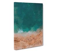 Ocean Meets the Sand Canvas Print | Gallery Wrapped 30mm Frame Wall Art | 30x20 inches | Ready to Hang | Coastal Seascape Picture | Living Room Bedroom Lounge Office