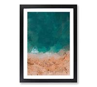 Ocean Meets The Sand in Abstract Framed Print | A2 Black Framed Wall Art | Ready to Hang | Abstract Nautical Picture | Living Room Bedroom Lounge Office