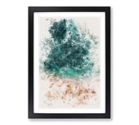 Ocean Meets The Sand Watercolour Framed Print | A2 Black Framed Wall Art | Ready to Hang | Modern Nautical Picture | Living Room Bedroom Lounge Office