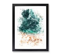 Ocean Meets The Sand Watercolour Modern Framed Print | A4 Black Framed Wall Art | Ready to Hang | Modern Nautical Picture | Living Room Bedroom Lounge Office