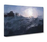 Ocean Moods Canvas Print | Gallery Wrapped 30mm Frame Wall Art | 30x20 inches | Ready to Hang | Abstract Seascape Picture | Living Room Bedroom Lounge Office