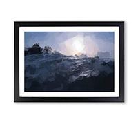 Ocean Moods in Abstract Framed Print | A2 Black Framed Wall Art | Ready to Hang | Abstract Nautical Picture | Living Room Bedroom Lounge Office