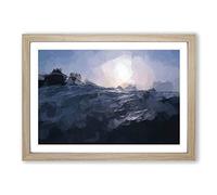 Ocean Moods in Abstract Framed Print | A2 Oak Framed Wall Art | Ready to Hang | Abstract Nautical Picture | Living Room Bedroom Lounge Office