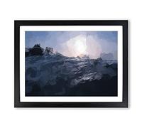 Ocean Moods In Abstract Modern Art Framed Print | A2 Black Framed Wall Art | Ready to Hang | Abstract Nautical Picture | Living Room Bedroom Lounge Office