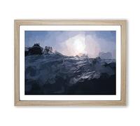 Ocean Moods In Abstract Modern Art Framed Print | A2 Oak Framed Wall Art | Ready to Hang | Abstract Nautical Picture | Living Room Bedroom Lounge Office