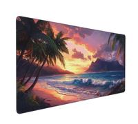 Ocean Mouse Mat 800x400 mm Large Mouse Pad Island Waterproof Desk Mat with Non-Slip Rubber Base, Smooth Surface to Improve Precision and Speed, xxl Gaming Mousepad for Computer, PC, Laptop 2S-969