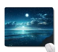 Ocean Mouse Pad, Quiet Night Moon Illuminating The Clear Blue Ocean Mousepad,Square Waterproof Mouse Mat Non-Slip Rubber Base Mousepad,Mouse Pads for Desk Computer Laptop Desk Accessories