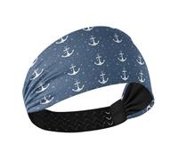 Ocean Navy Vector Star no slip gym headband Elastic sweatband for washing face Running make up make up