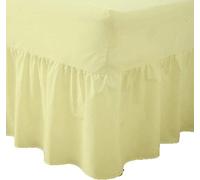 Ocean Nights Luxury Polycotton Fitted Valance Sheet 25cm Box Easy Care Frilled Valance Sheets Single Double King and Super King (Lemon, Double)