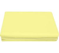 Ocean Nights Luxury Polycotton Flat Sheet Non-Iron Percale Blend Breathable Bed Sheets Single Double King Super King (Lemon, Pillowcase Pair Only)