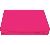 Ocean Nights Luxury Polycotton Flat Sheet Non-Iron Percale Blend Breathable Bed Sheets Single Double King Super King (Fuchsia, Double)